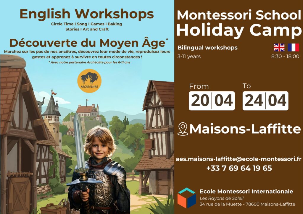 Montessori children's vacation course in Maisons-Laffitte - workshops in English and discovery of the Middle Ages
